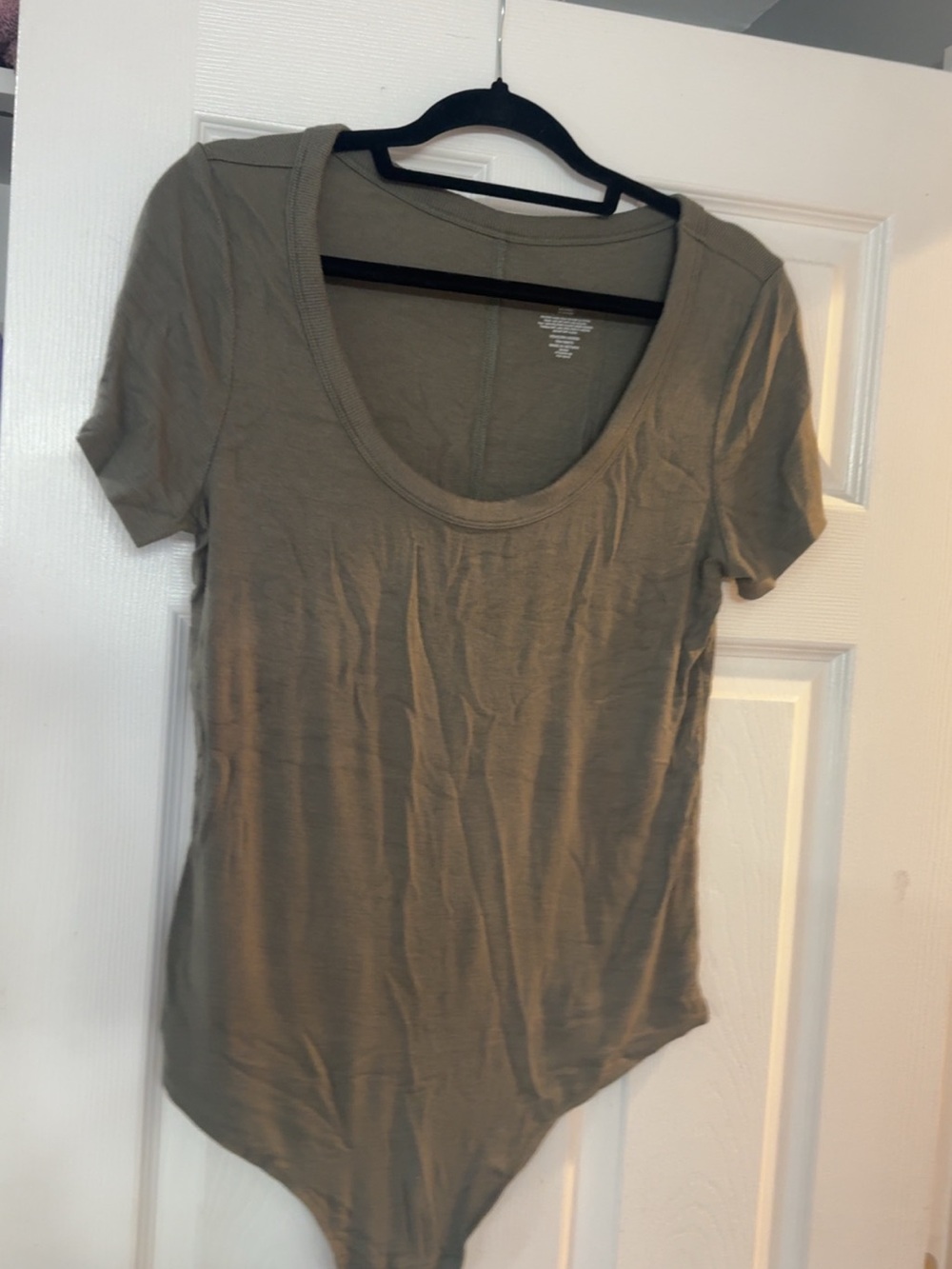 Women's Scoop Neck Olive Green Bodysuit